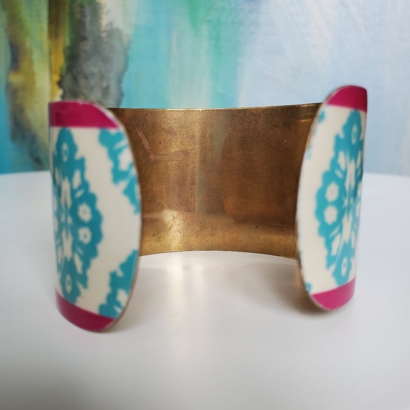 Moroccan Style Enamel Cuff Bracelet - Picture 4 of 11